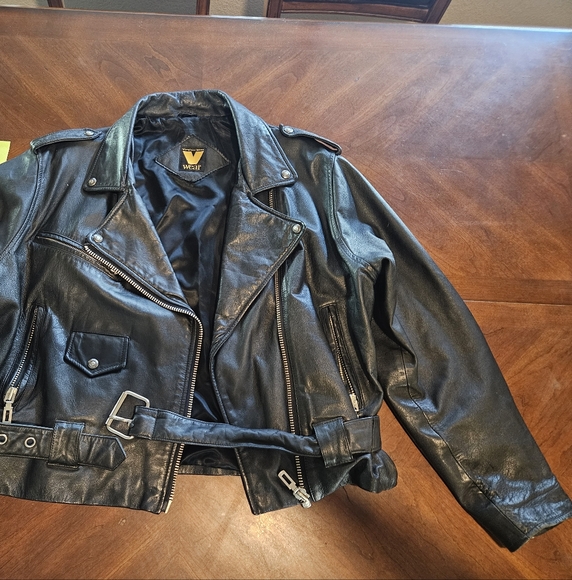 Virginia Slims Wear Belted Black Leather Jacket - Picture 6 of 8